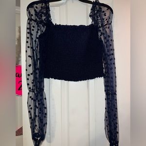 Navy blue crop top